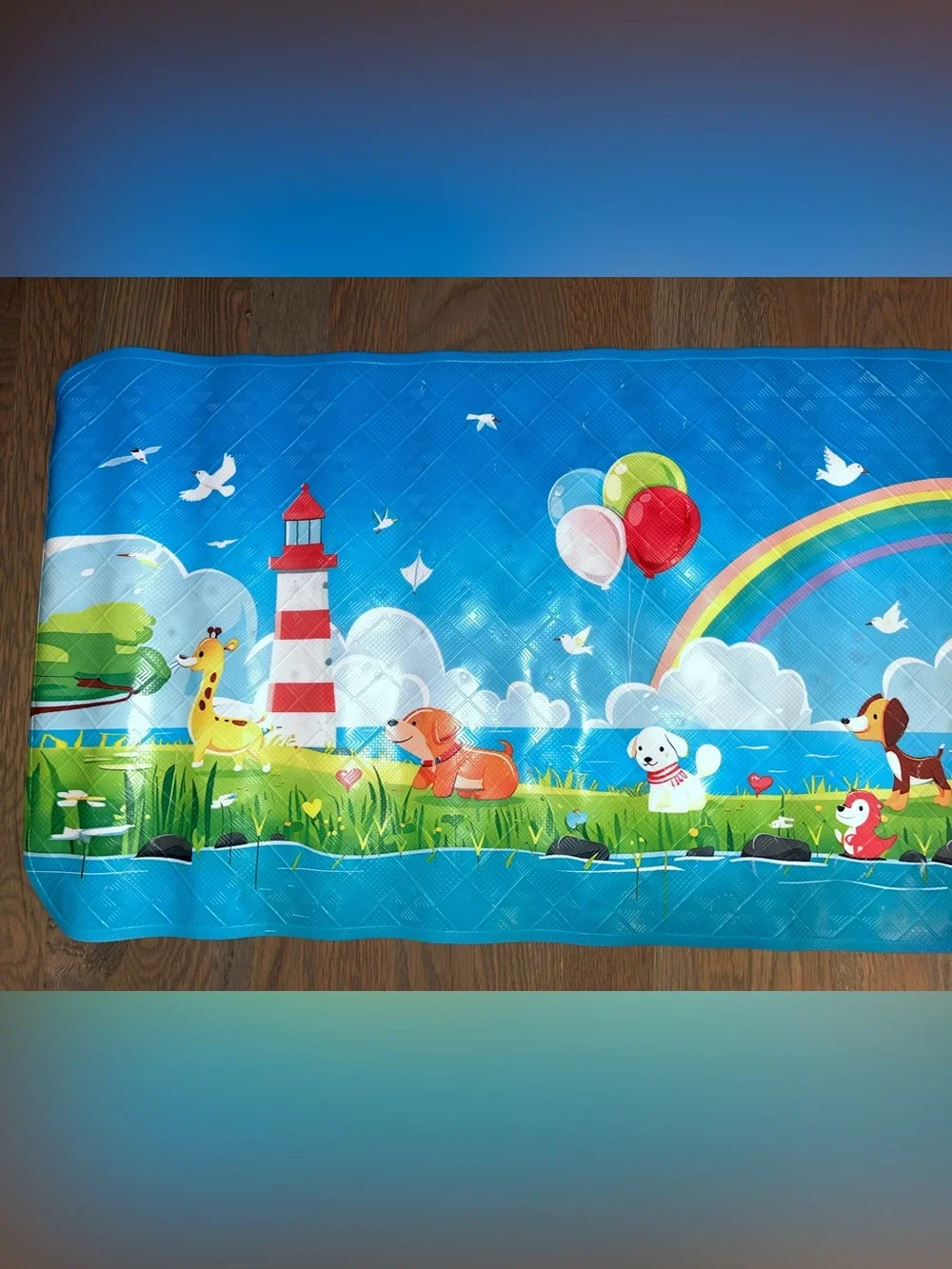 NWOT Kids Rainbow Animal Bath Mat Non Slip Bathroom Mat